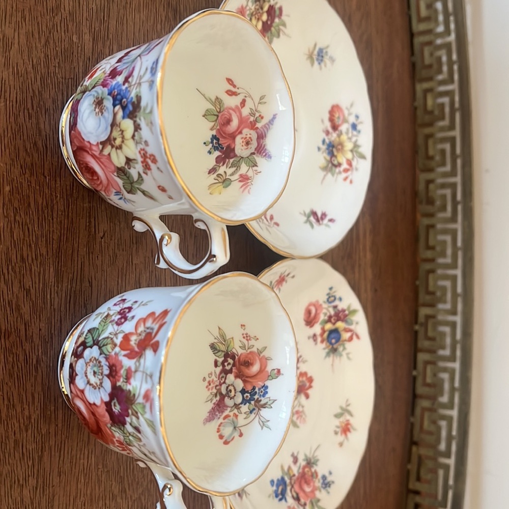 Hammersley bone china set of two Demitasse tea cup Cup and Saucer - Picture 6 of 8